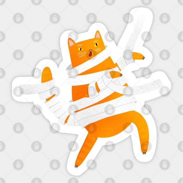 Halloween mummy cat Sticker by Julia Gosteva